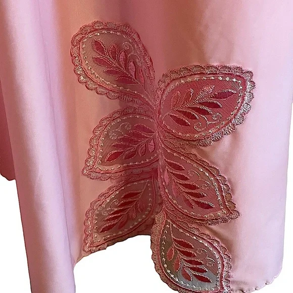 Barbie Pink Delicate Lace Trim Chemise Slip Nightgown Dress Small - Picture 8 of 8